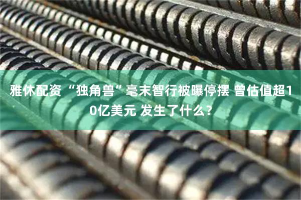 雅休配资 “独角兽”毫末智行被曝停摆 曾估值超10亿美元 发生了什么？